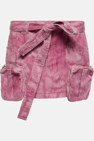 BLUMARINE Camouflage denim cargo miniskirt