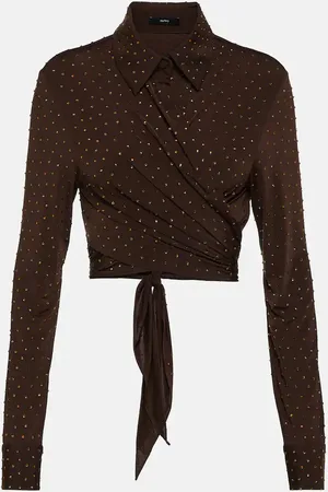 ALEX PERRY Bligh crystal-embellished jersey top