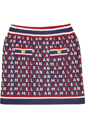 Balmain Monogram jacquard cotton-blend skirt