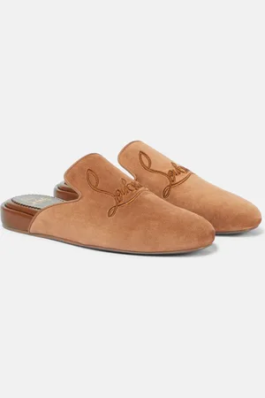 Christian Louboutin Navy Coolito Donna suede slippers