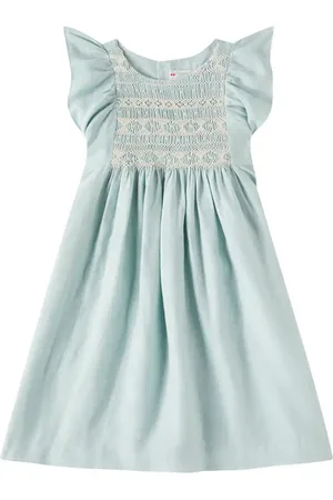 BONPOINT Emeraude embroidered linen dress