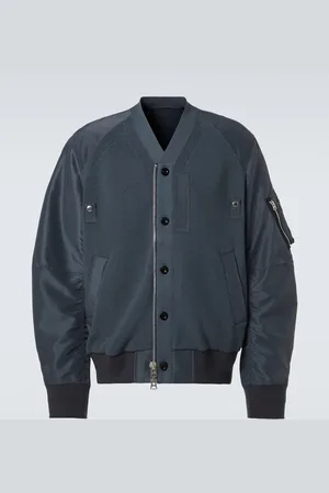 SACAI Paneled knitted twill blouson