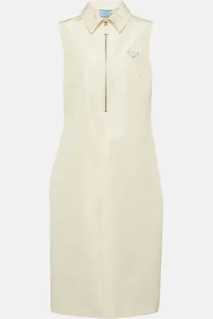 Prada Half-zip silk-blend midi dress