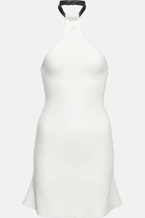 Courrèges Ribbed-knit halterneck minidress
