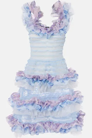 SUSAN FANG Ruffled tulle midi dress