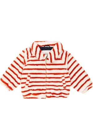 Mini Rodini Striped faux fur jacket