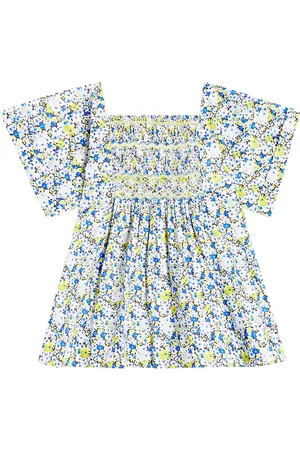 BONPOINT Pays smocked floral blouse