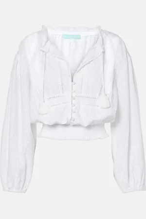 Melissa Odabash Pixi cropped cotton shirt