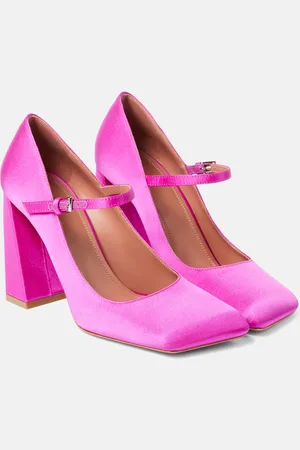 Amina Muaddi Charlotte 95 satin Mary Jane pumps