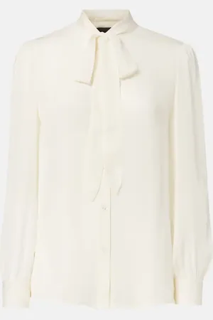 NILI LOTAN Carina tie-neck silk blouse