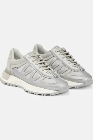 Maison Margiela Leather-trimmed low-top sneakers
