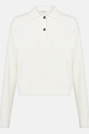 Brunello Cucinelli Ribbed-knit cotton polo sweater