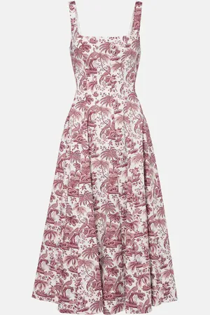 Staud Wells printed cotton midi dress