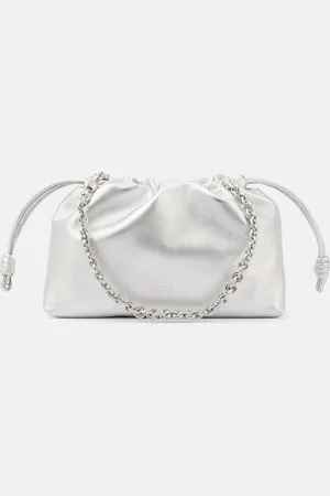 Loewe Flamenco Medium metallic leather clutch