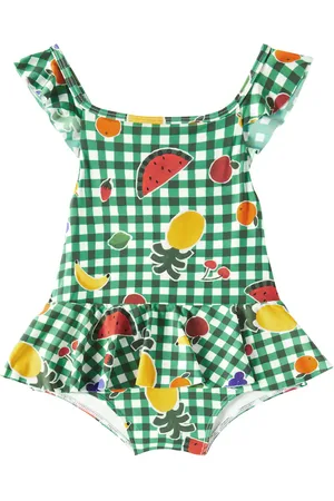 FÁBULA Baby ruffled checked swimsuit