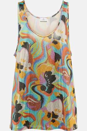 Etro Printed scoop-neck tank top