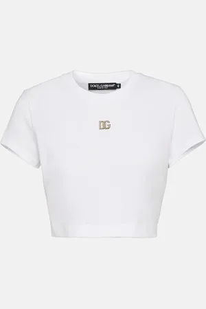 Dolce & Gabbana Logo cotton jersey crop top