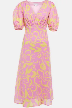 Velvet Charlotte floral cotton midi dress