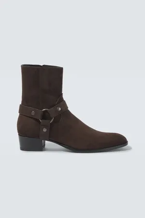 Saint Laurent Wyatt Harness 40 suede biker boots