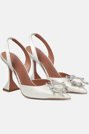 Amina Muaddi Begum satin slingback pumps