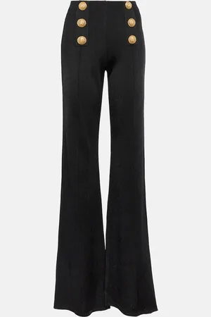 Balmain High-rise flared knit pants