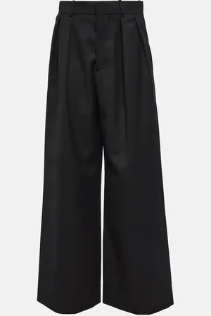 WARDROBE.NYC Pleated low-rise wide-leg wool pants