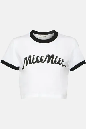 Miu Miu Striped cropped cotton cardigan