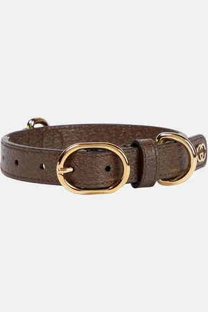 Gucci Interlocking G S/M faux leather dog collar