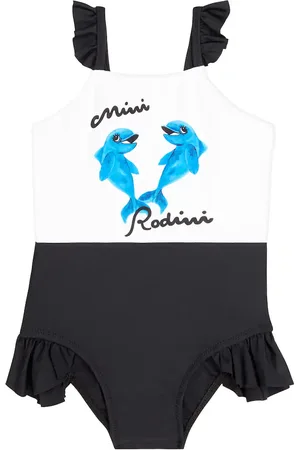 Mini Rodini Dolphins ruffled swimsuit