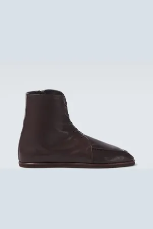 Auralee Leather ankle boots