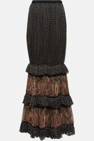 Etro Printed silk maxi skirt