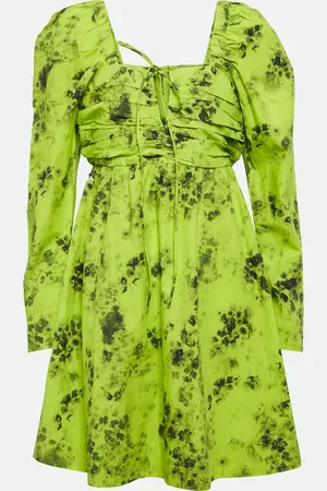 Ganni Printed cotton minidress