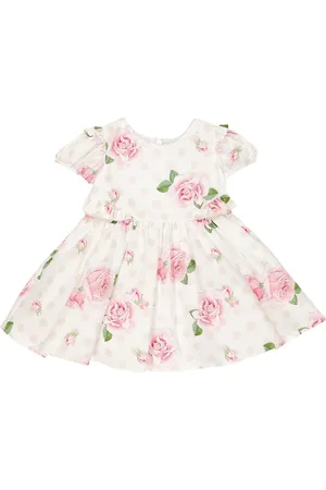 MONNALISA Polka-dot and floral cotton dress