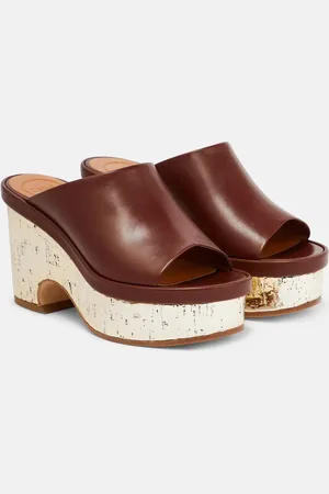 Chloé Oli leather platform mules