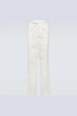 Thom Browne High-rise cotton twill chinos