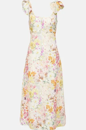 ZIMMERMANN Harmony floral linen midi dress