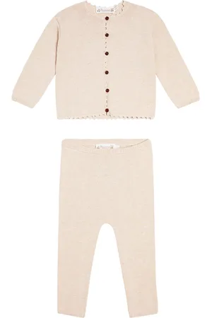 BONPOINT Baby Angelou wool and cotton cardigan and pants set