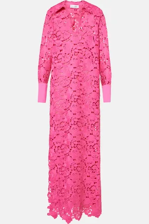 Oscar de la Renta Embellished floral lace gown
