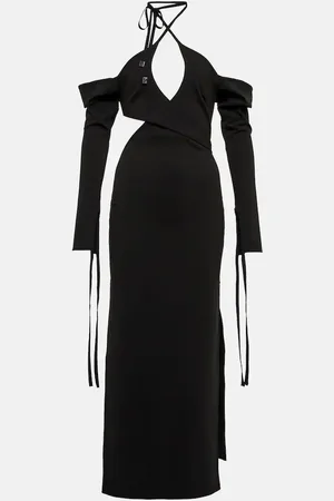 The Attico Greta off-shoulder halterneck dress