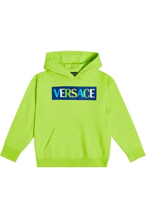 VERSACE Logo cotton jersey hoodie