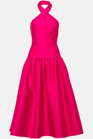 Roland Mouret Halterneck taffeta midi dress