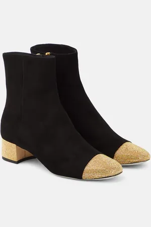 RENE CAOVILLA Embellished suede ankle boots
