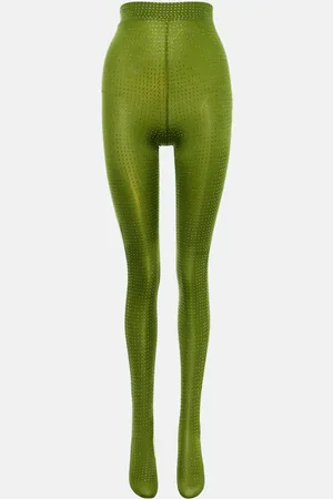 ALEX PERRY Crystal-embellished jersey tights