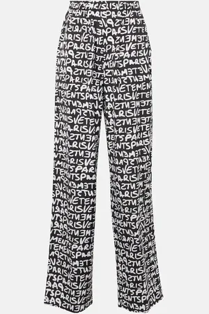 Vetements Printed high-rise cotton wide-leg pants