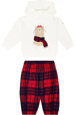 Il gufo Baby printed fleece hoodie and pant set