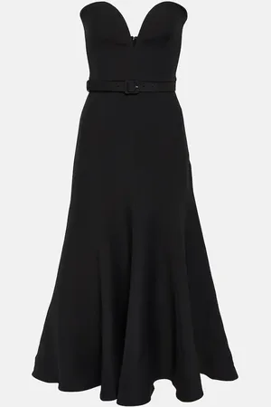 Roland Mouret Strapless wool and silk midi dress