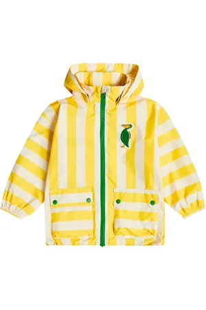 Mini Rodini Embroidered striped raincoat