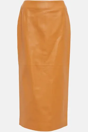 GABRIELA HEARST Manuela high-rise leather midi skirt