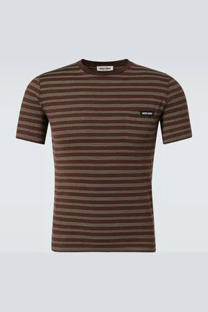 Miu Miu Striped cotton jersey T-shirt