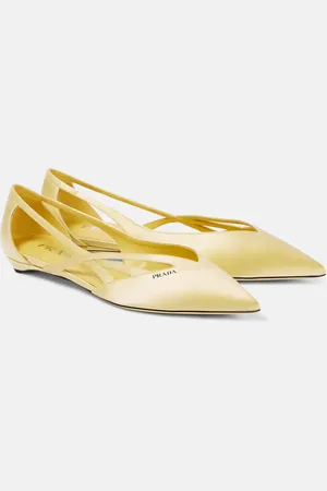 Prada Logo satin ballet flats